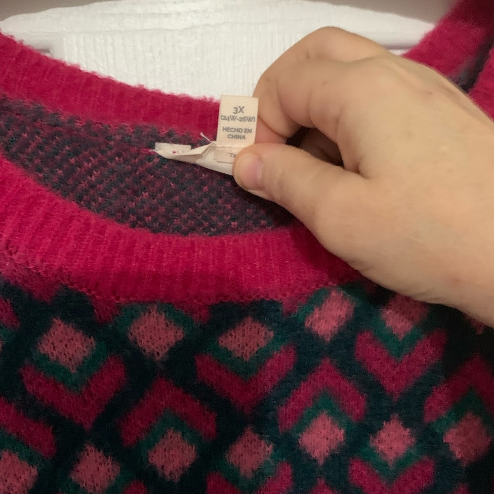 Terra & Sky Red and Black Patterned Sweater - Picture 5 of 10